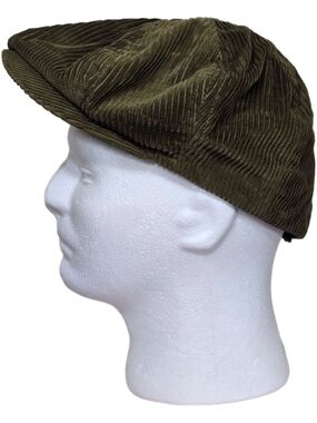 Corduroy Newsboy Cap - Olive Green